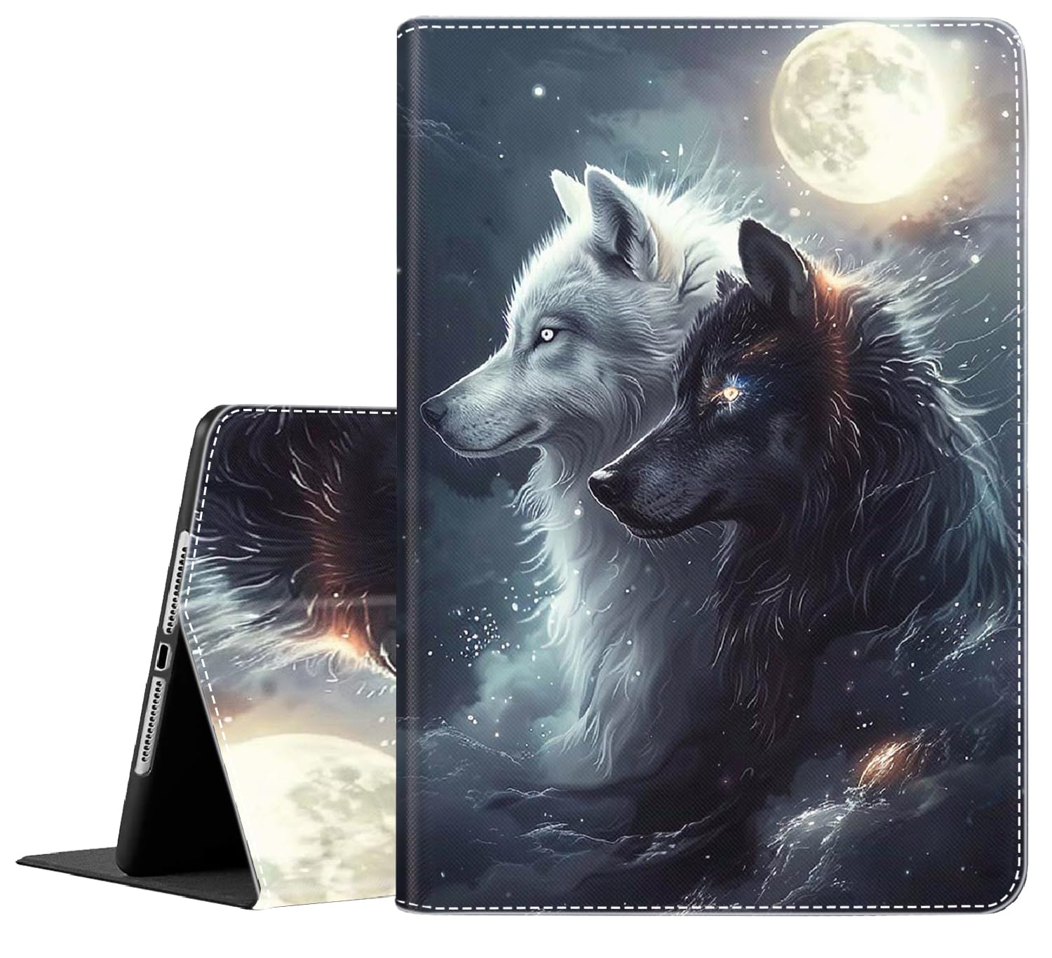 Coque Galaxy Tab S10 Lite et S9 FE : étui loup pliable pour tablette Samsung - 8