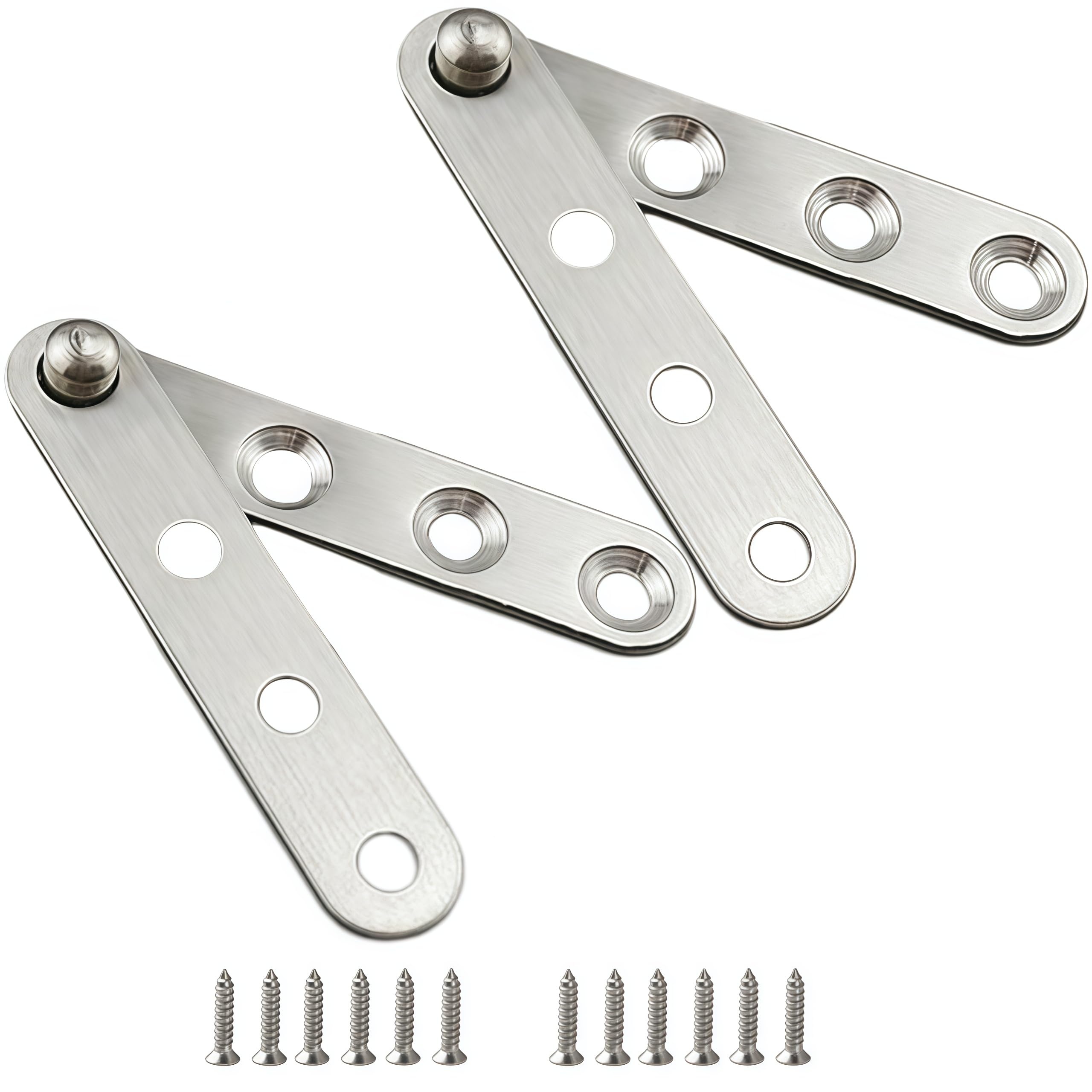 Vbnexyr Regular Door Hinges 2 Pack Stainless Steel Top And Bottom Pivot Hinges Concealed Door Pivot Hinges Suitable For Household Kitchen Swing Cabinet Doors 59×11.5×2Mm Straight Hinge