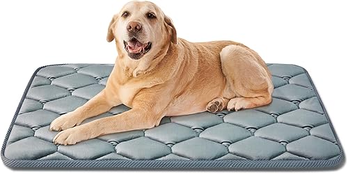 luckyvo Alfombrillas para jaula de perro, almohadillas suaves lavables con parte inferior antideslizante, almohadillas para perrera para dormir,