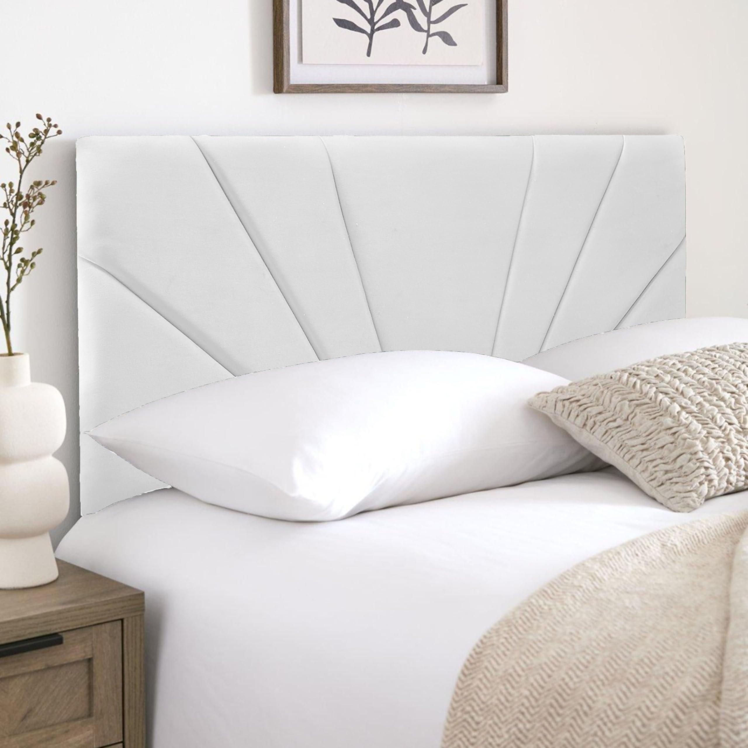 HB-1 Headboards for Beds – Butterfly 24'' Divan Bed Headboard – Headboards for Divan Beds, Bedroom & Hotel Furniture, Elegant Soft Plush Fabric Head Board