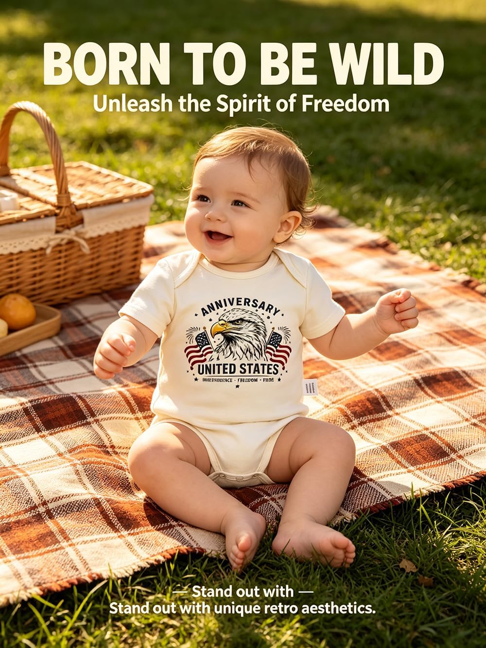 Anniversary USA 4th Of July Baby Bodysuit, Unisex Infant Outfits