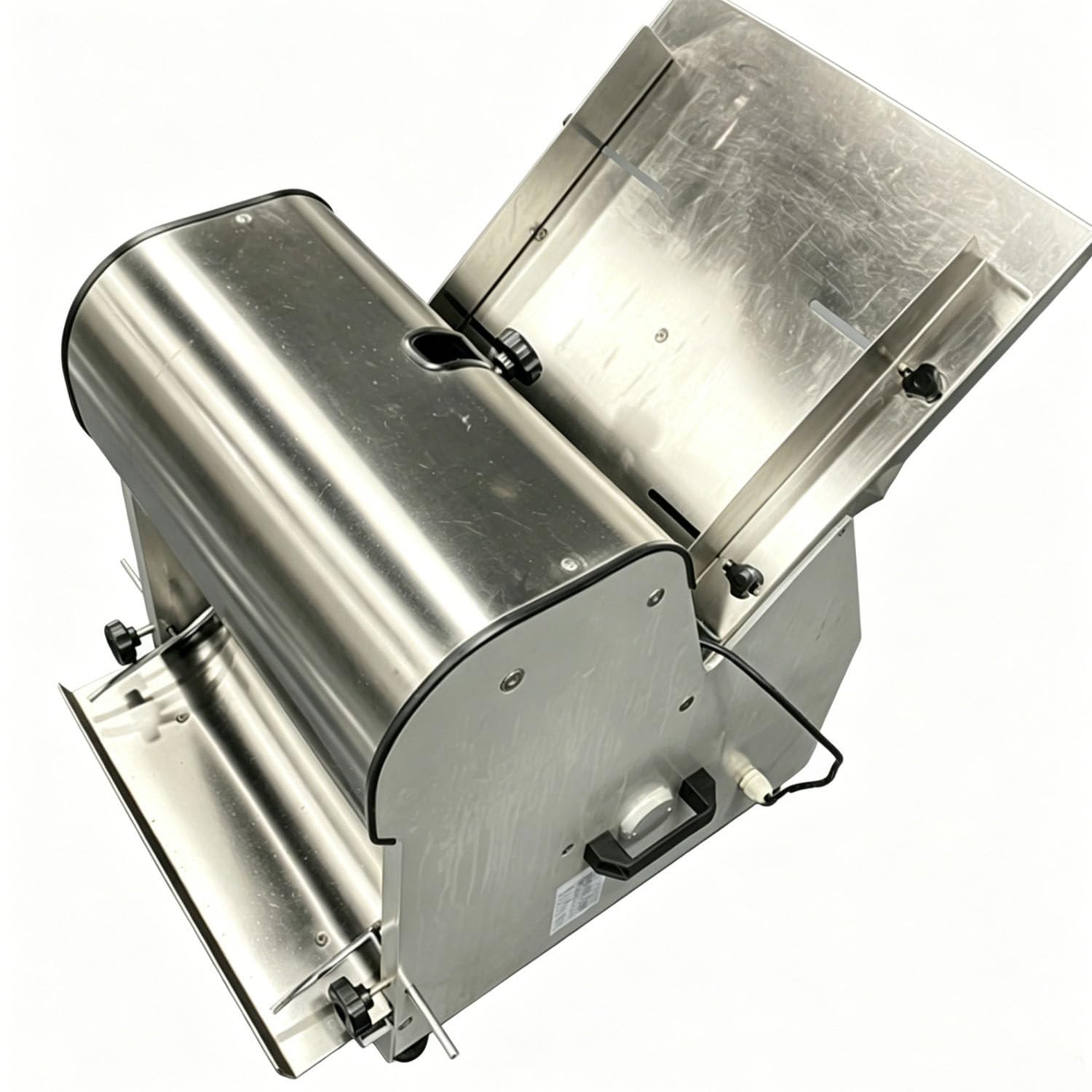GYKOZY Bakery Toast Slicer, Heavy Duty Stainless Steel Bread Slicer, Bread Cutters with Adjustable Inlet Outlet, 12mm Slice for Supermarket Restaurant Business Use 220V