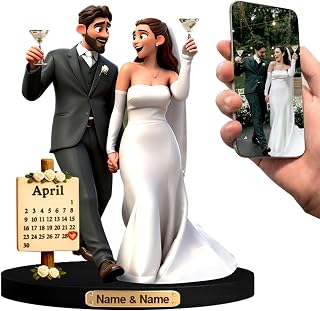 Personalization Custom Cartoon Photo Couple Anniversary Wedding Commemorative Portrait Style Ornament,Deskt Cartoon Decoration Portrait from Photo,Valentine's Day for Lovers