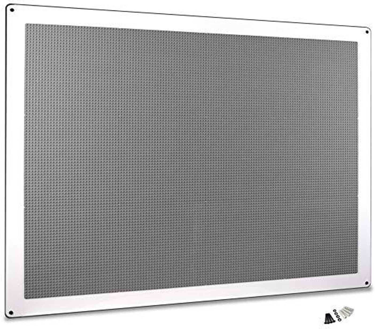 Sensory Wall Panel - 34 x 44 in, Gray - Building Brick Play Wall for Kids Activities & Toddler Play - Makerspace Furniture & Sensory Toy, Compatible with All Major Brick Brands