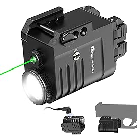 CRONHAWK Pistol Laser Light Combo 650 Lumen Rechargeable Tactical Green Laser Flashlight Combo Compatible with Picatinny 1913, Laser Class II