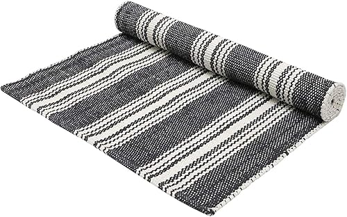 Tapete de yoga tejido a mano 100% algodón, tejido a mano, tejido grueso hecho en la India, para ejercicio de suelo de gimnasio, corredor para