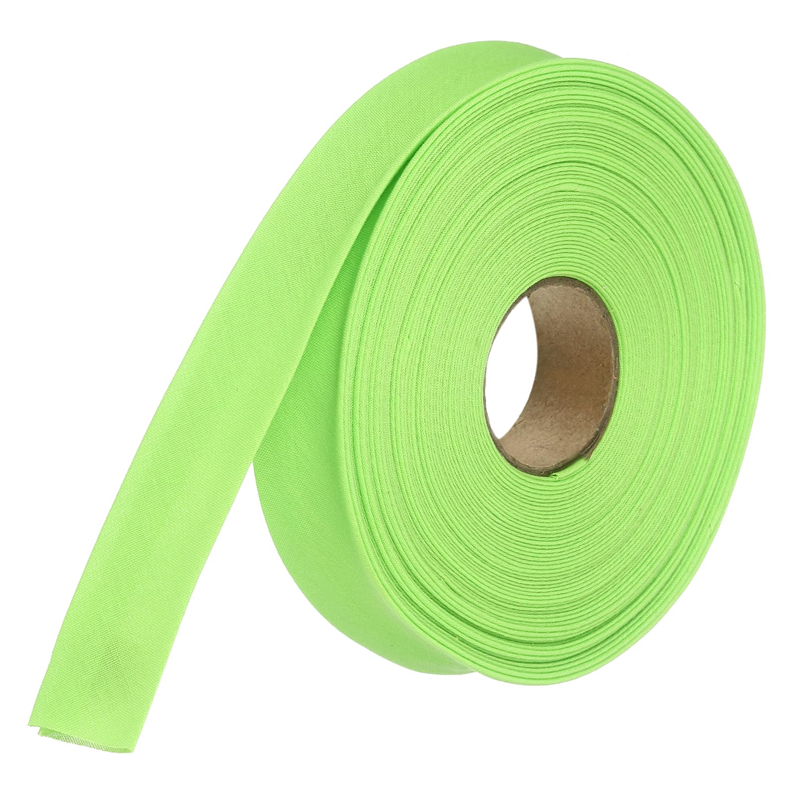sourcing map 2.5cm Double Fold Bias Tape Polyester (Fruit Green 14.6m) โ image 1