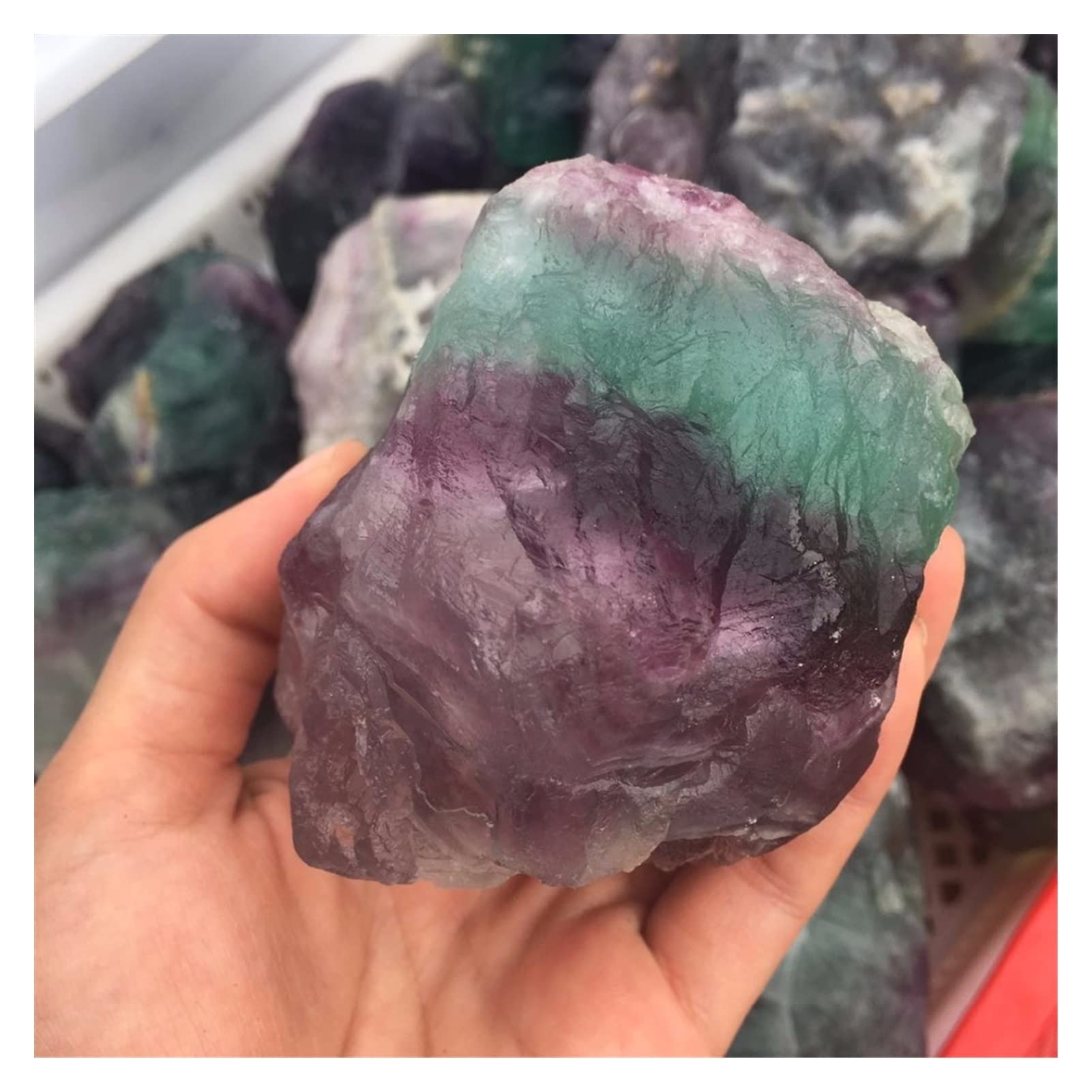 Fluorite naturelle brute SaDity : grand cristal décoratif pour un salon zen