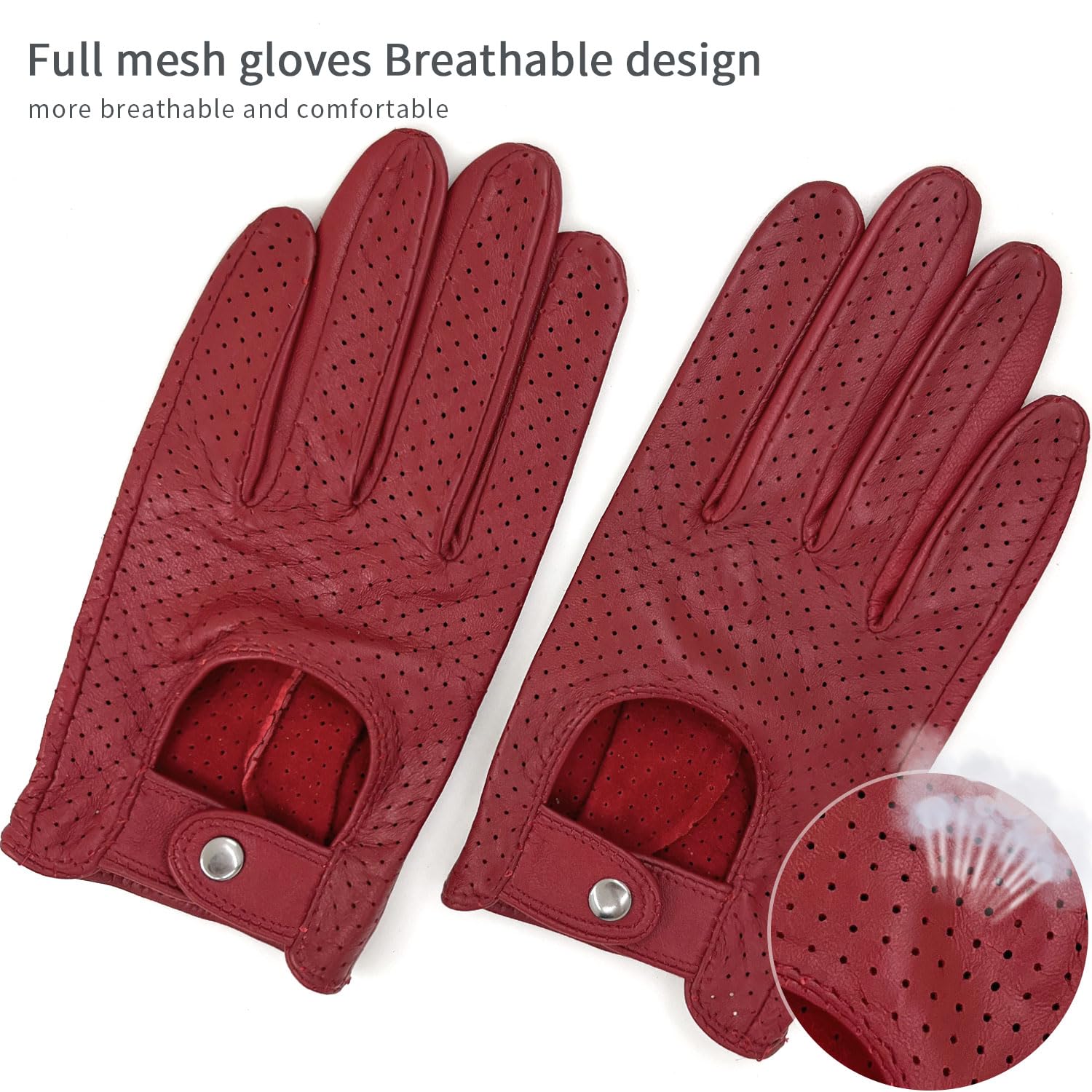 Guanti da guida da donna, eleganti, in vera pelle di agnello, sfoderati, touchscreen