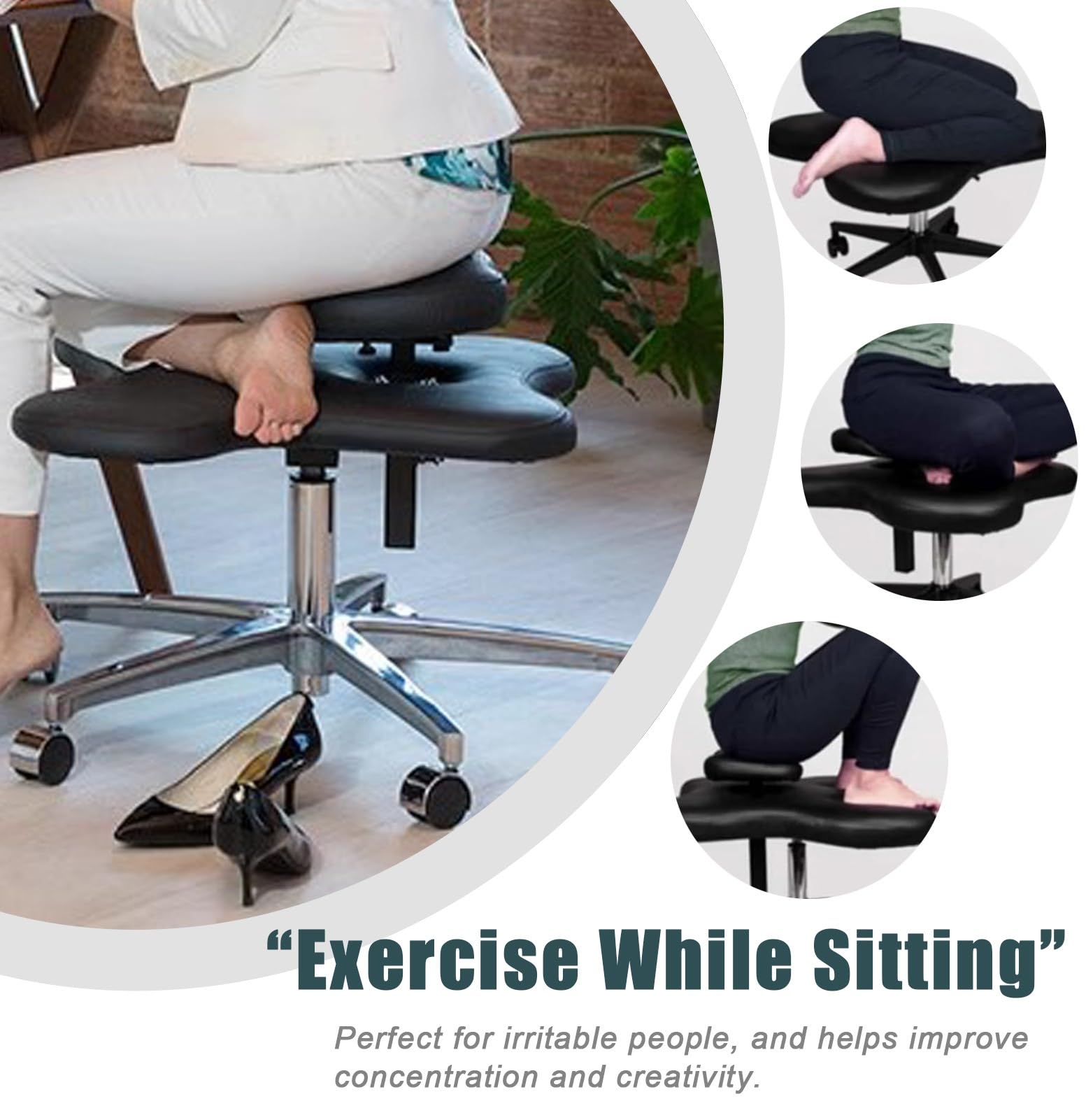 Silla con patas cruzadas, silla rodante para arrodillarse, escritorio para sentarse, sillas para adultos con piernas cruzadas, taburete de meditación sin brazos, cojines para el hogar y el dormitorio