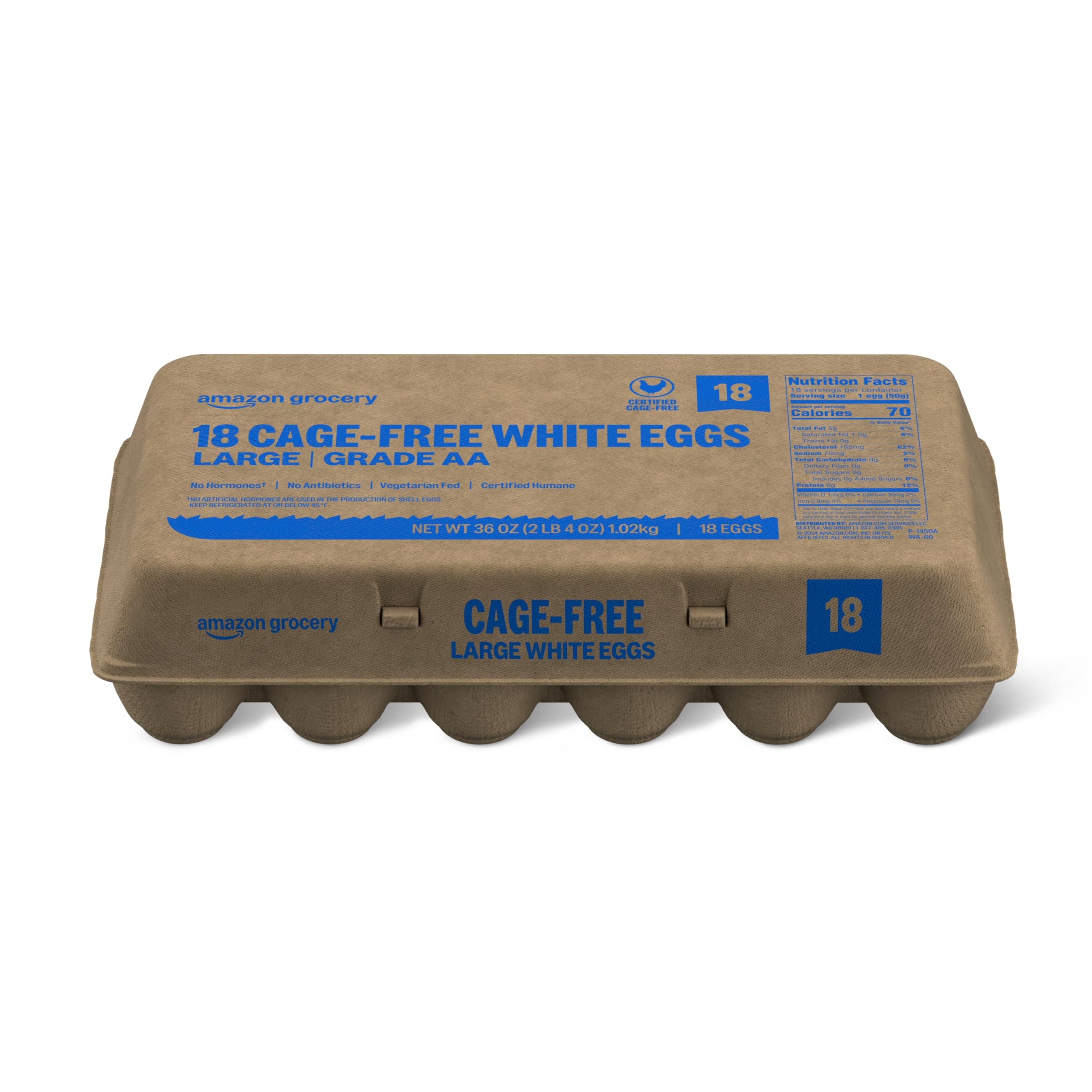 Amazon.com: Amazon Grocery, Cage-Free Large White Eggs, Grade AA