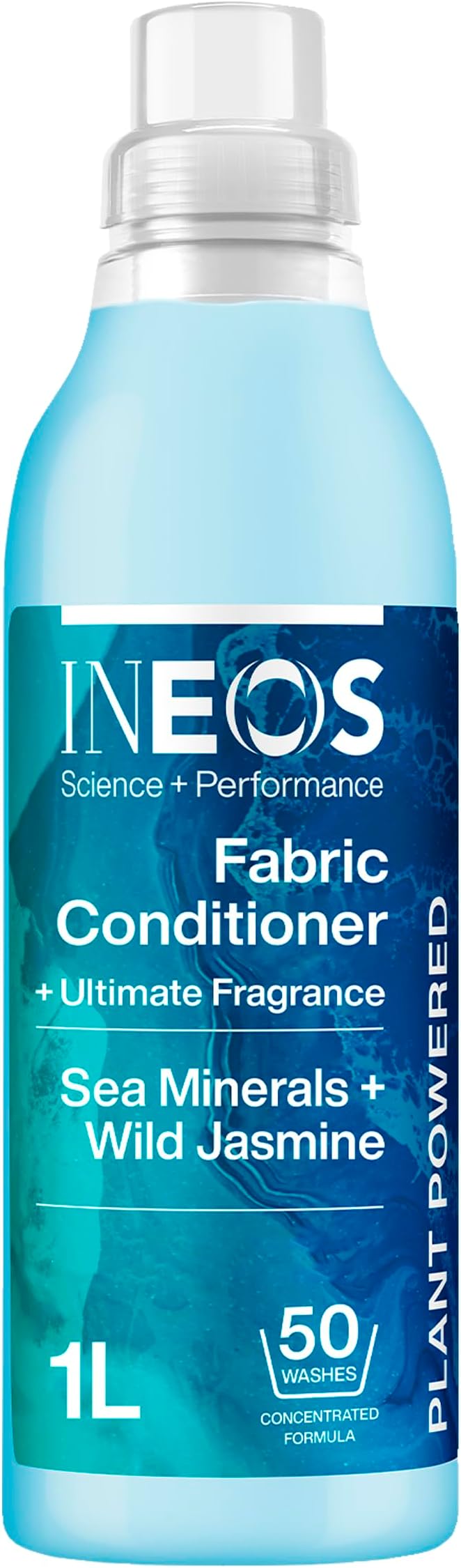 INEOS Next- Gen Long Lasting Fabric Conditioner Sea Minerals + Wild Jasmine (50 Washes), Plant Powered, Odour Removal, Softens + Protects