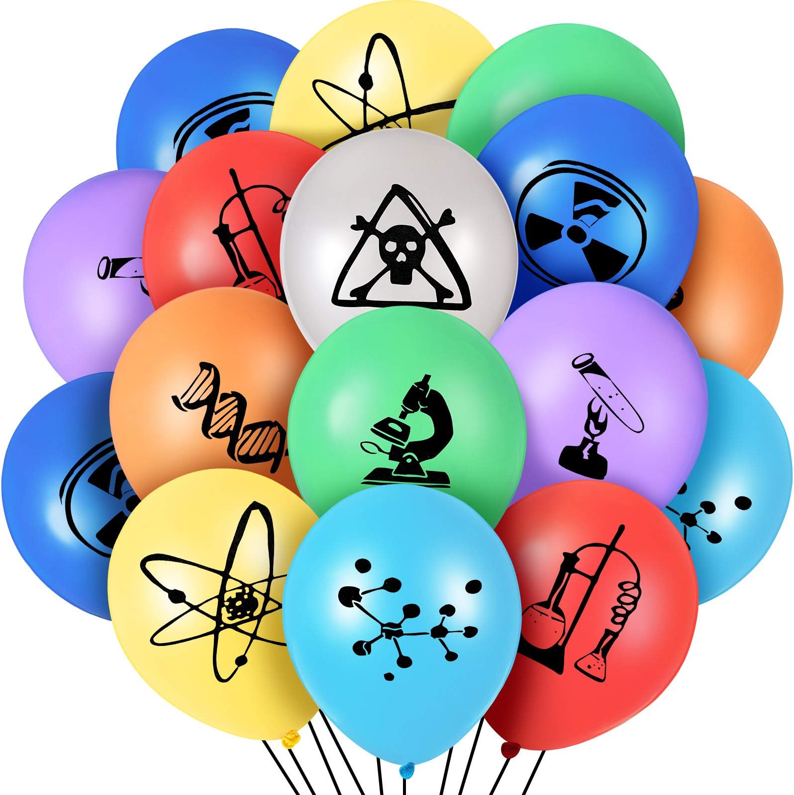 Gejoy 40 Pieces Science Party Balloons Lab Week Decorations Science Party Decor Science Themed Balloons Latex Birthday Balloons for Scientist Science Holiday Laboratory Decorations
