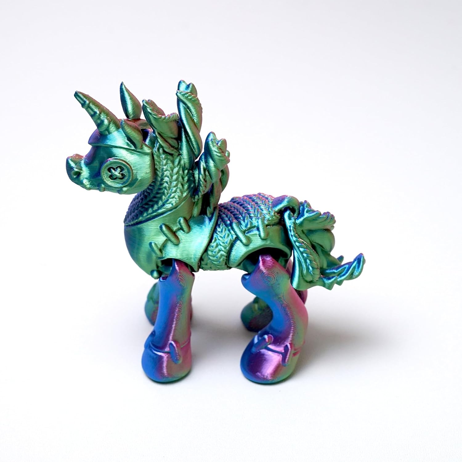 3D Printed Unicorn Model,Flexible Realistic Articulated Animal Fidget Toys,Mystery Figurines Gifts for Easter,Executive Desk Funny Décor and Festival Collectible,Easter Basket Stuffers (RGB)