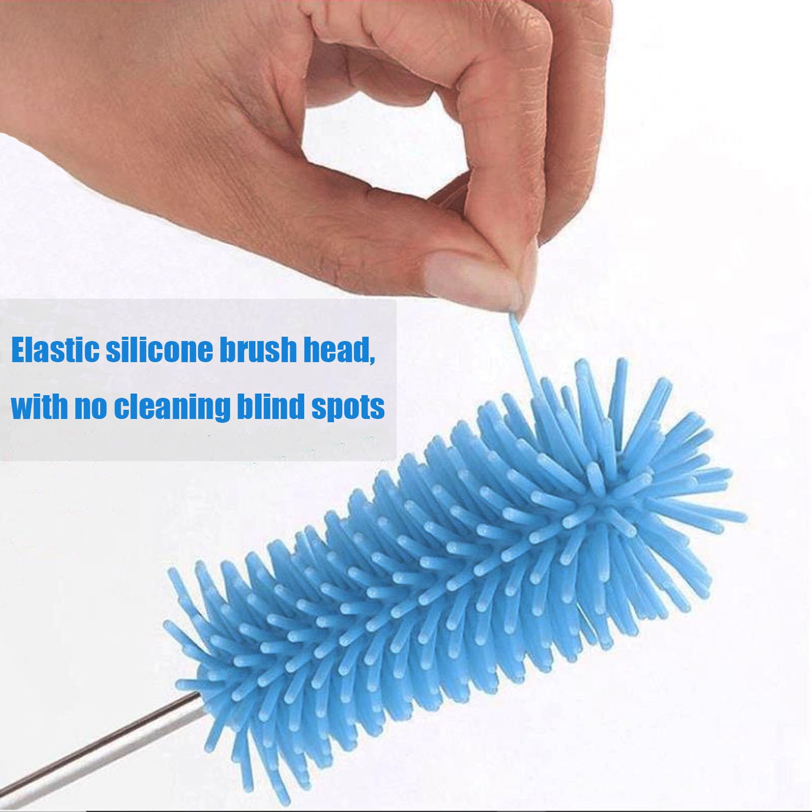 WSOQYEO Water Bottle Cleaner Brush Semi-Automatic Silicone Bottle Brush for Baby Sports, Vase, Glassware, and Smaller Diameter Openings - Image 2