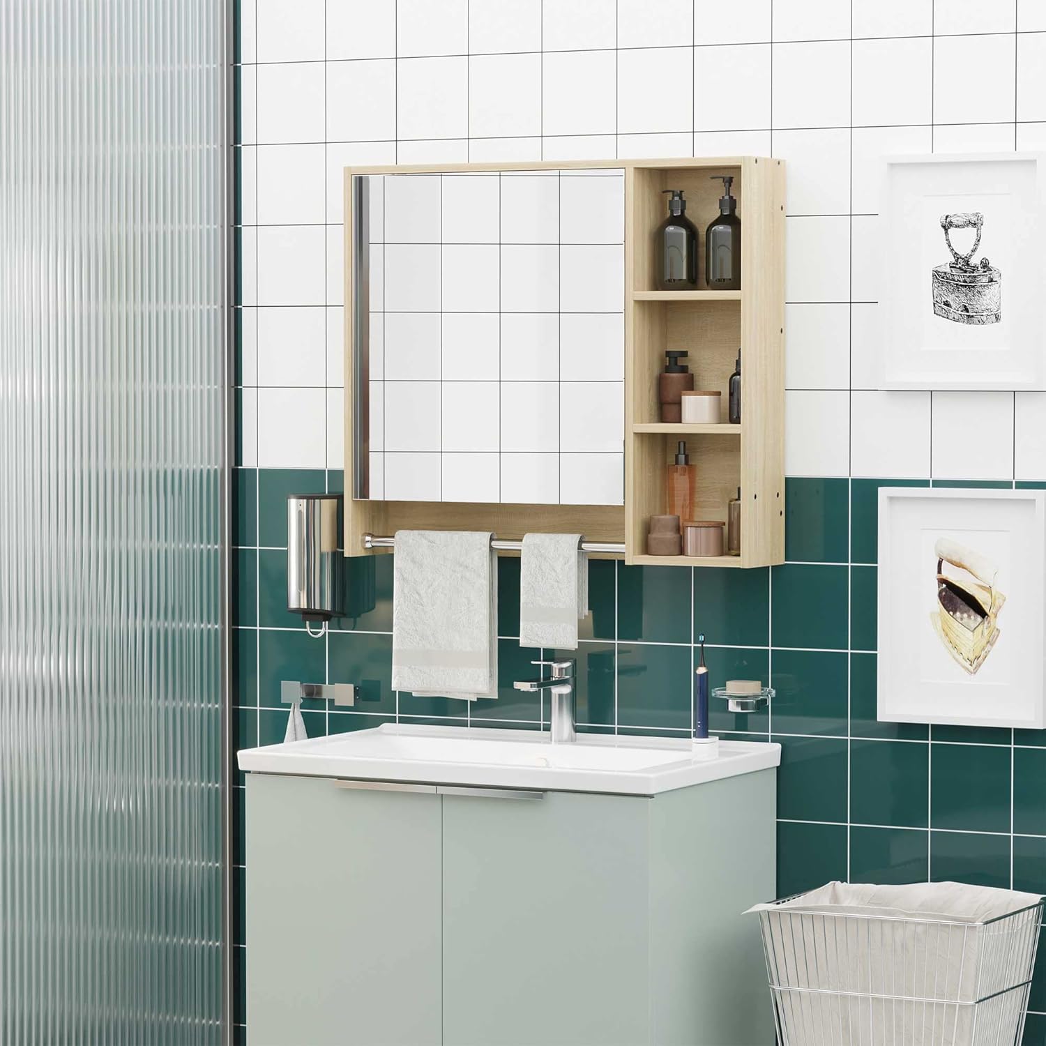 kleankin Medicine Cabinet installed in a bathroom