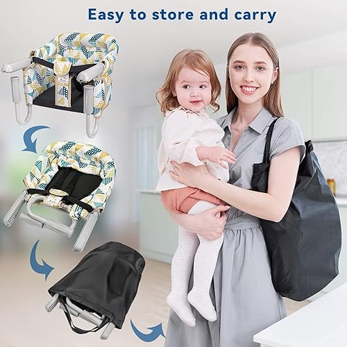 Miniatura 3 de Silla alta portátil con gancho para asiento elevador de bebé y niño, silla de mesa rápida para jugar, clip de abrazadera en el mostrador de