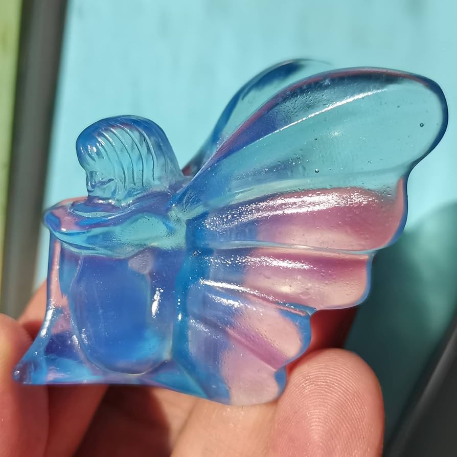 【限定1点】蝶の天然石アゲート×妖精オブジェ高級インテリア新品浄化・癒し・開運に 限定1点】蝶の天然石アゲート×妖精オブジェ高級インテリア新品