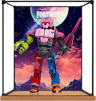Transparent Acrylic Display Case for Lego 77078 Mech Squadron Leader Model, Clear Box, Storage Box, Dustproof Box Model not Included Background Alloy Frame -2