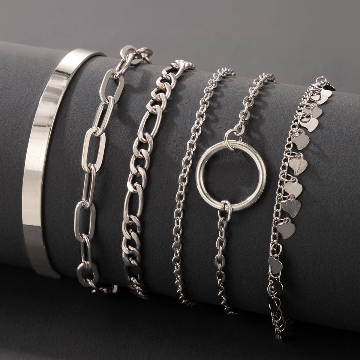 Contemporary Stackable Bracelet Set of 6