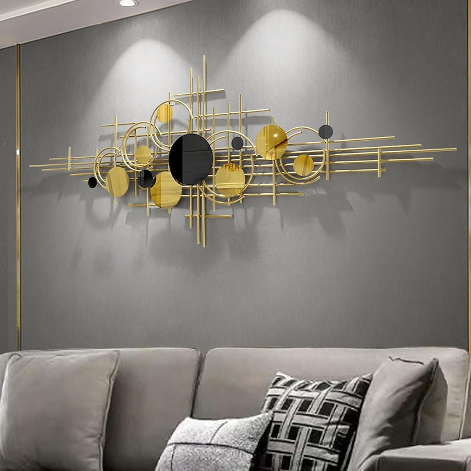 AZHKJKZH Decoración Pared Decoración De Pared Metal, Arte Grande, Esculturas Colgantes, Moderna Para El Hogar, Sala Estar, Dormitorio Adornos Hogar