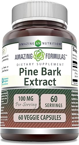 Miniatura 5 de Amazing Formulas Extracto de corteza de pino 100 mg 120 cápsulas vegetales * propiedades antioxidantes y antiinflamatorias * Soporta la circulación,
