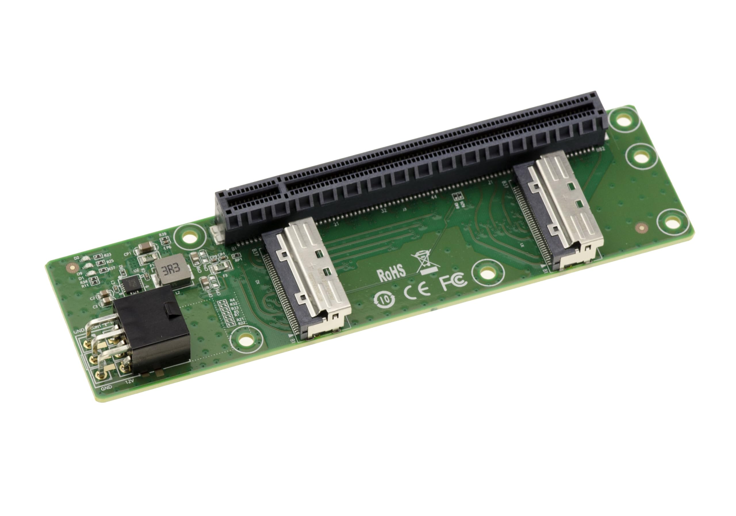 KALEA-INFORMATIQUE Karte 2 Ports MCIO 8i auf PCIe Gen 5.0 x8 oder x16, um einen PCI-Express-Anschluss auszulagern.