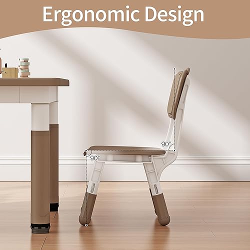 Miniatura 13 de Juego de mesa y 2 sillas para niños, juego de mesa y silla para niños pequeños de altura ajustable, 31.5 pulgadas de largo x 23.6 pulgadas de ancho,