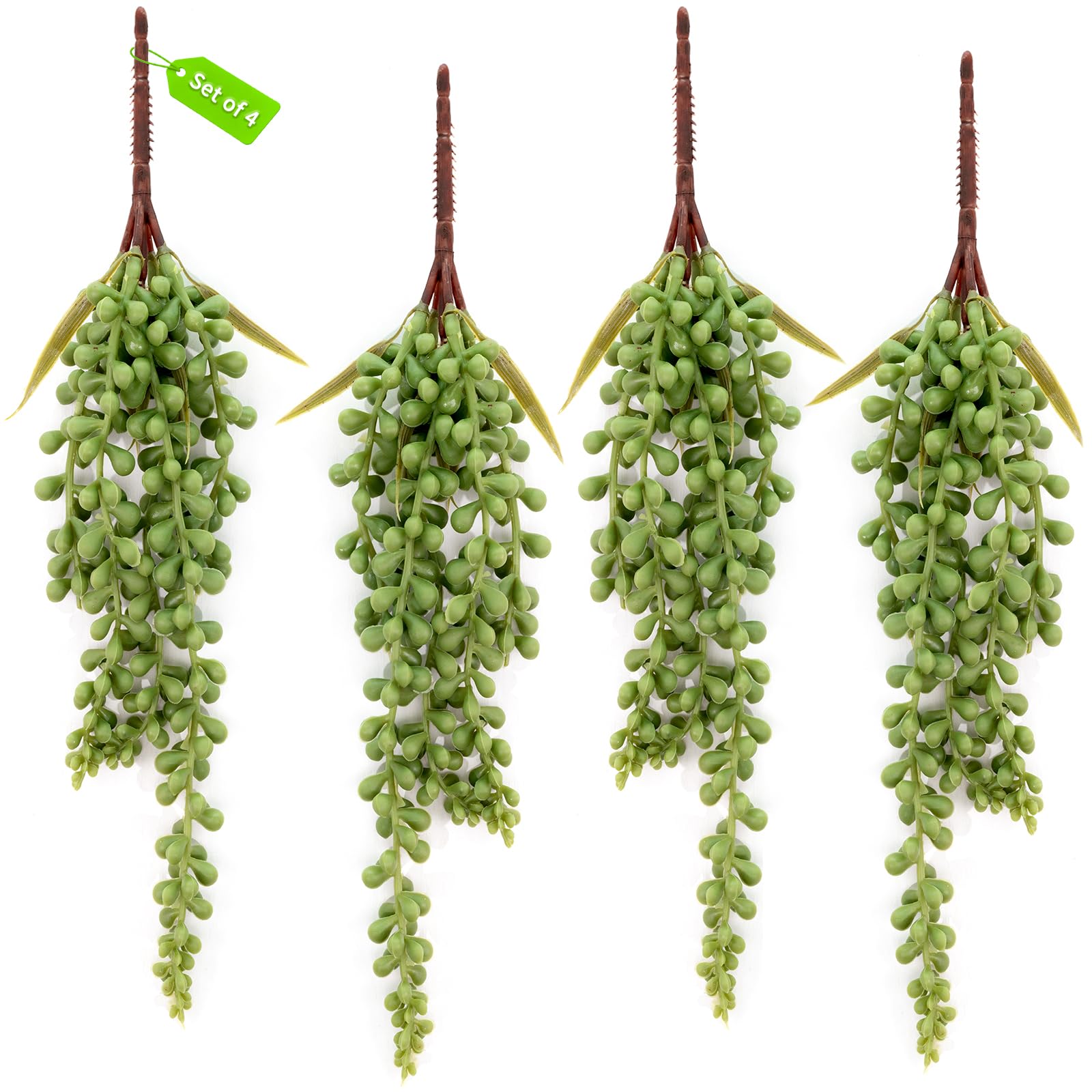 4 PCS Fake Hanging Plants Artificial String of Pearls Succulent Unpotted