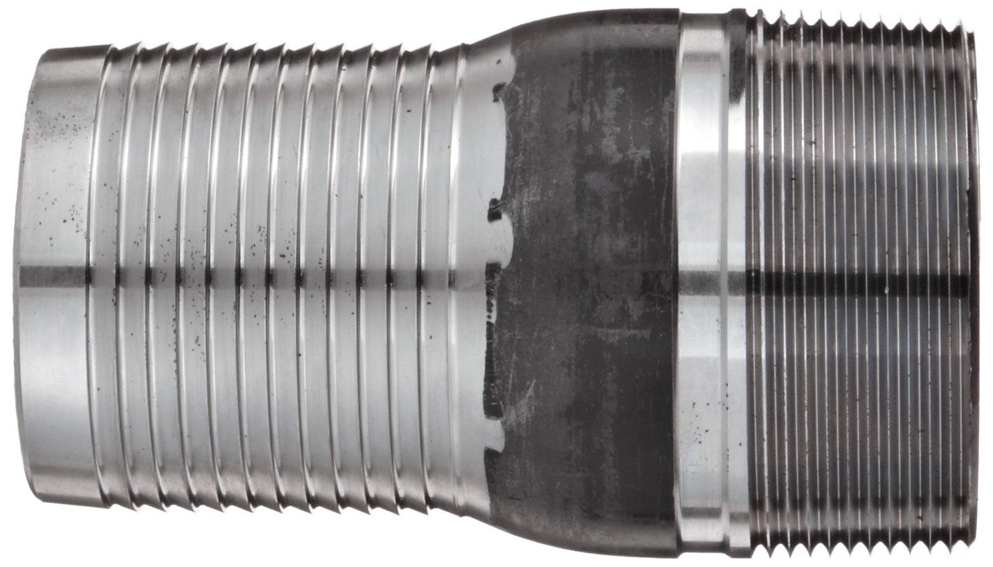 Dixon ST35 Unplated Steel Hose Fitting, King Combination Nipple Threaded End with No Knurl, 3