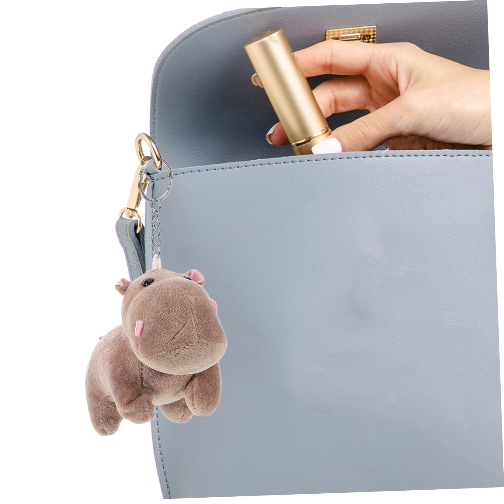 Simpatico Ciondolo a Forma di Ippopotamo di Peluche, Animale Realistico, per Chiavi, Decorazione Unica per casa e Ufficio