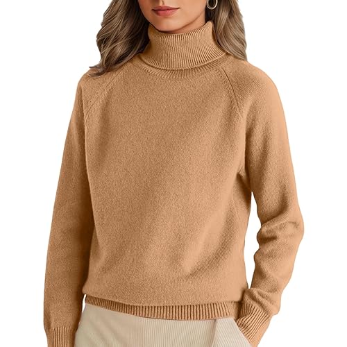 Womens Cable Knit Turtleneck Sweaters Fall Winter Long Sleeve Chunky