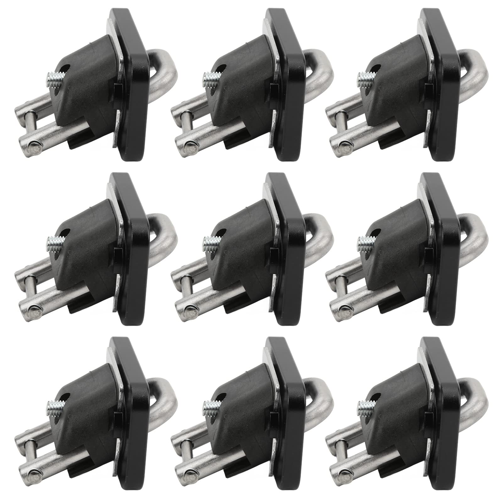 9 anclajes de amarre para cama de camión, repuesto de rodamiento de carga interior de 1000 libras para 2007-2021 (Negra)