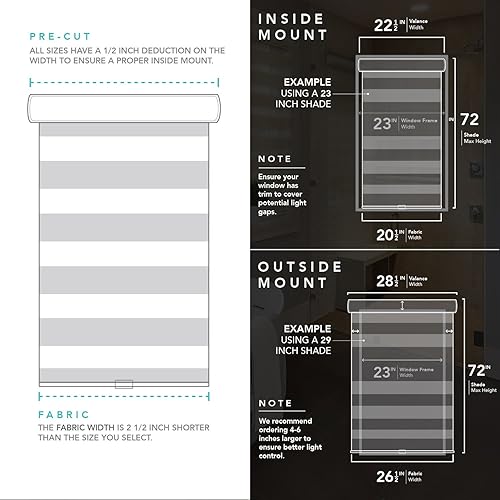 Miniatura 9 de CHICOLOGY - Sombras de cebra sin varillas para uso diario, tratamiento de doble capa para ventana de filtrado de luz, ideal para niños y perfecto