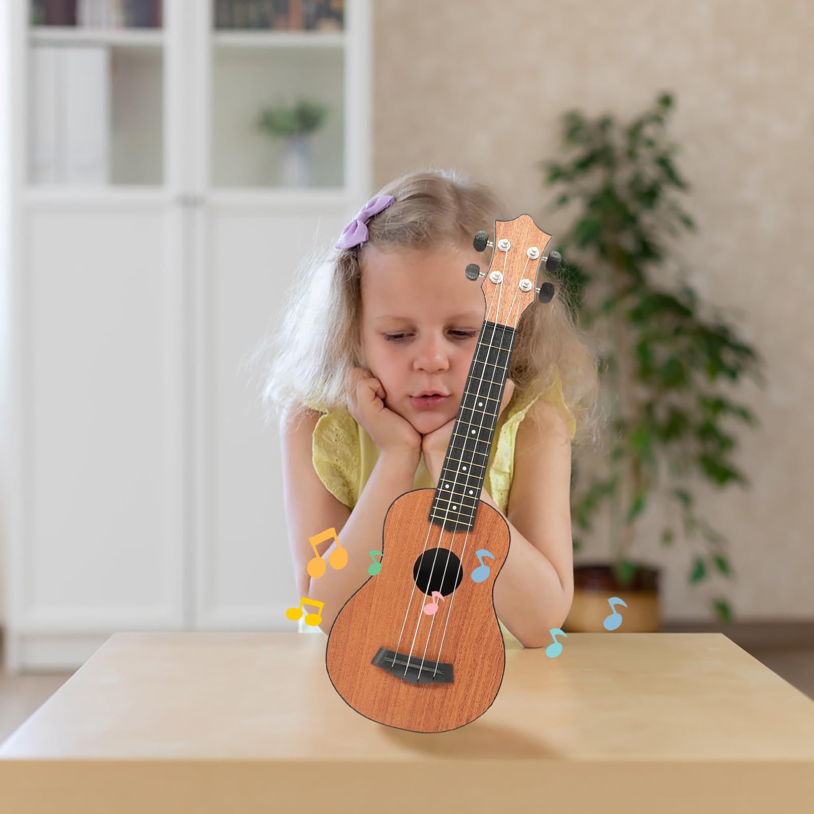 SUPVOX Ukulele Strumento Musicale per Ragazzo Ragazza in Legno e Fibra di Carbonio, 4 Corde, per Pratica e Educazione Musicale per Principianti