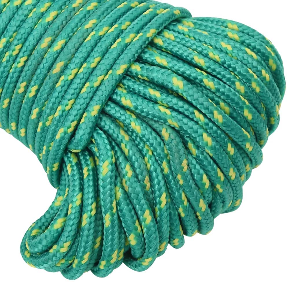 Bootsseil Grün 4 mm Polypropylen 50 m, reißfestes Seil für Boot, Segeln, Camping und Outdoor, Robustes Tau mit hoher Bruchfestigkeit zum Sichern, Anbinden und Spannen