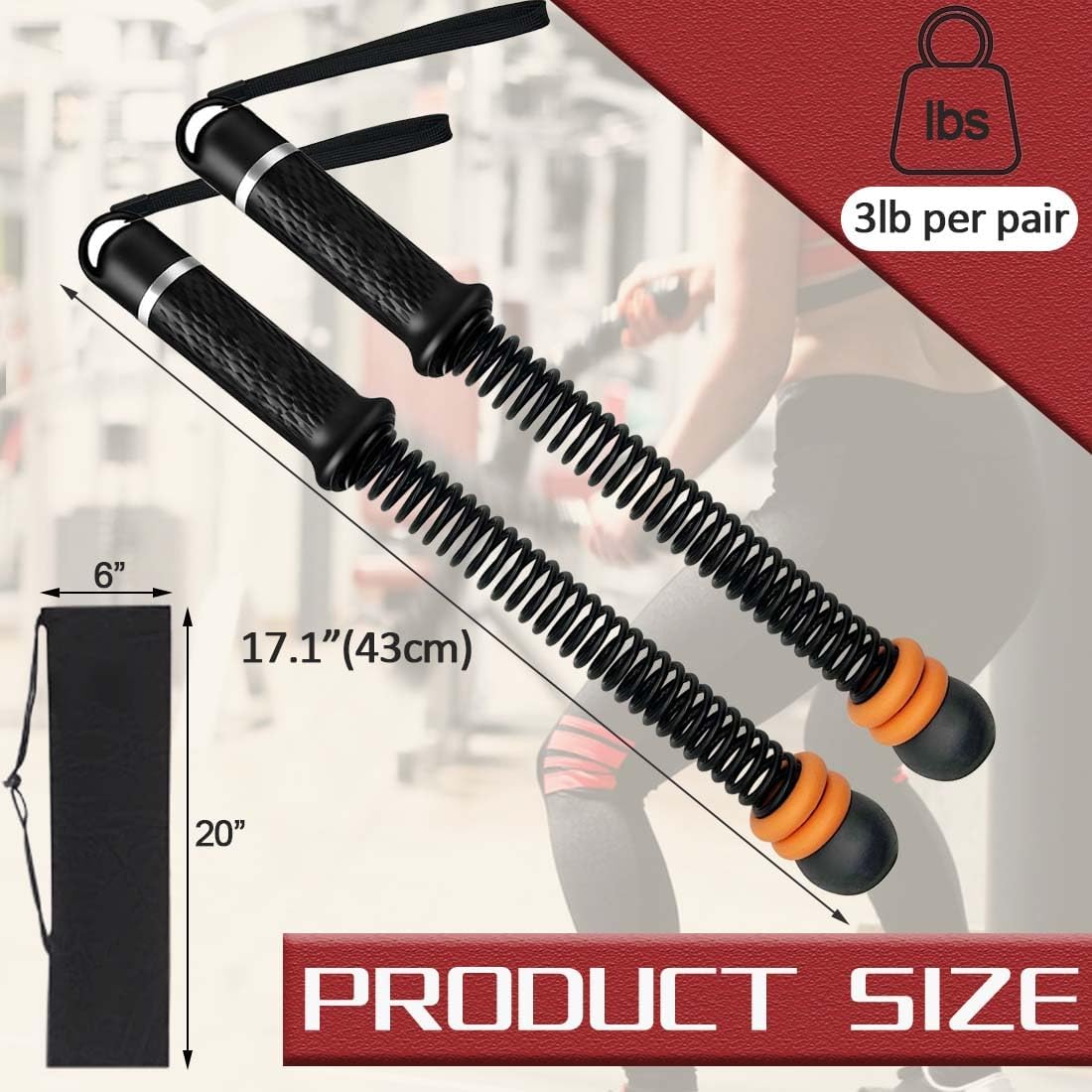 Portable Ropeless Battle Ropes, Adjustable Weights Cordless Battle Ropes for Home Gym with Storage Bag, Fitness Rope for HIIT, Strength, High Calorie Burn & Low-Impact Cardio for Men & Women, Black