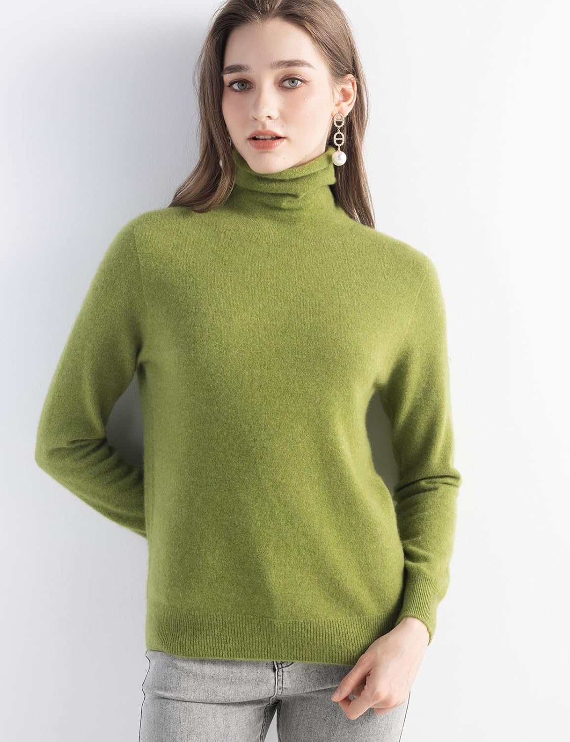 Chanyarn 100% Pure Cashmere Women's Sweater Turtleneck Long Sleeve Warm Soft 2025 Fall Winter Knit Pullover - Image 3