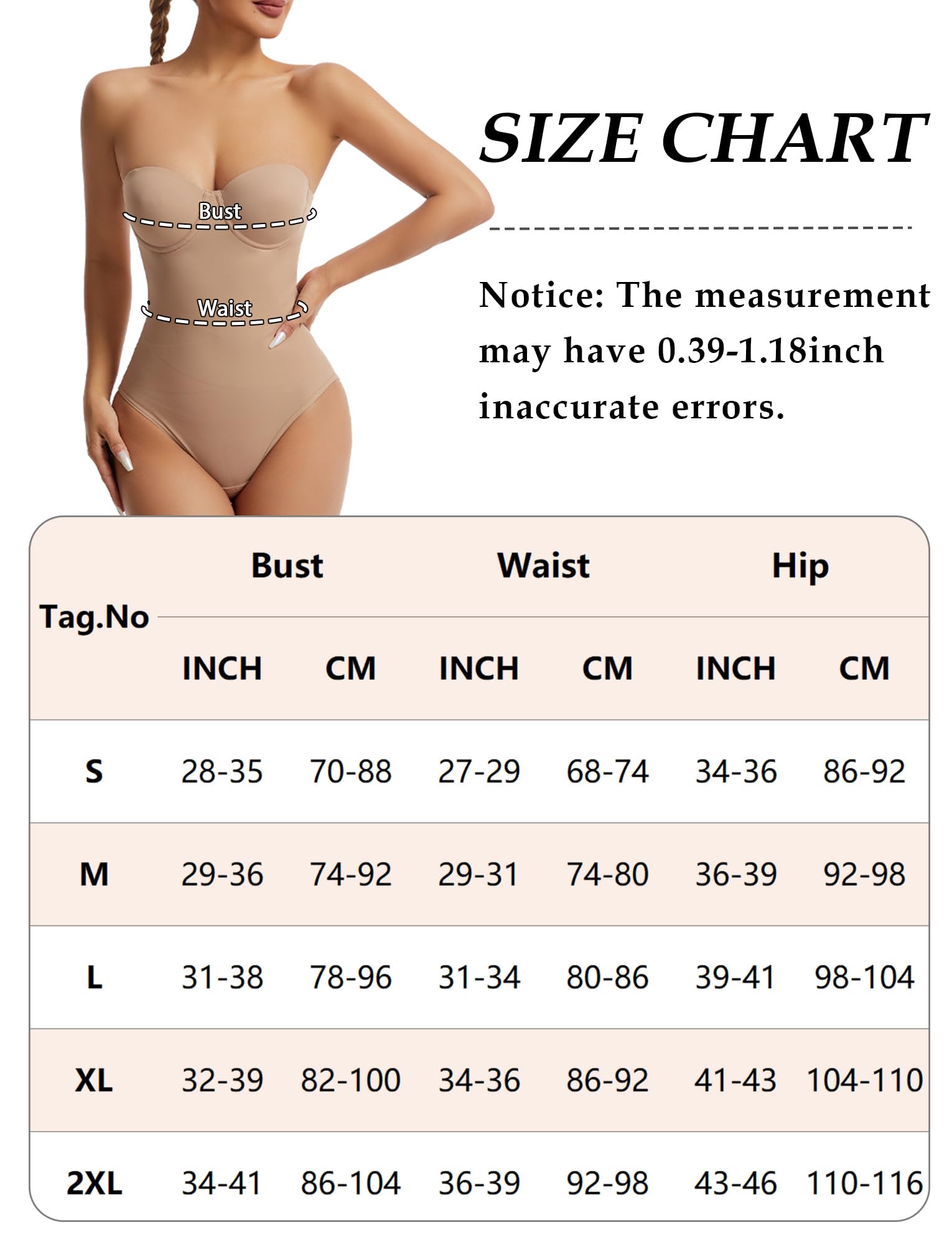FEOYA Body moldeador para mujer, con control de abdomen, sin tirantes, con brasier moldeador de cuerpo, correas extraíbles, chaleco adelgazante de espalda baja