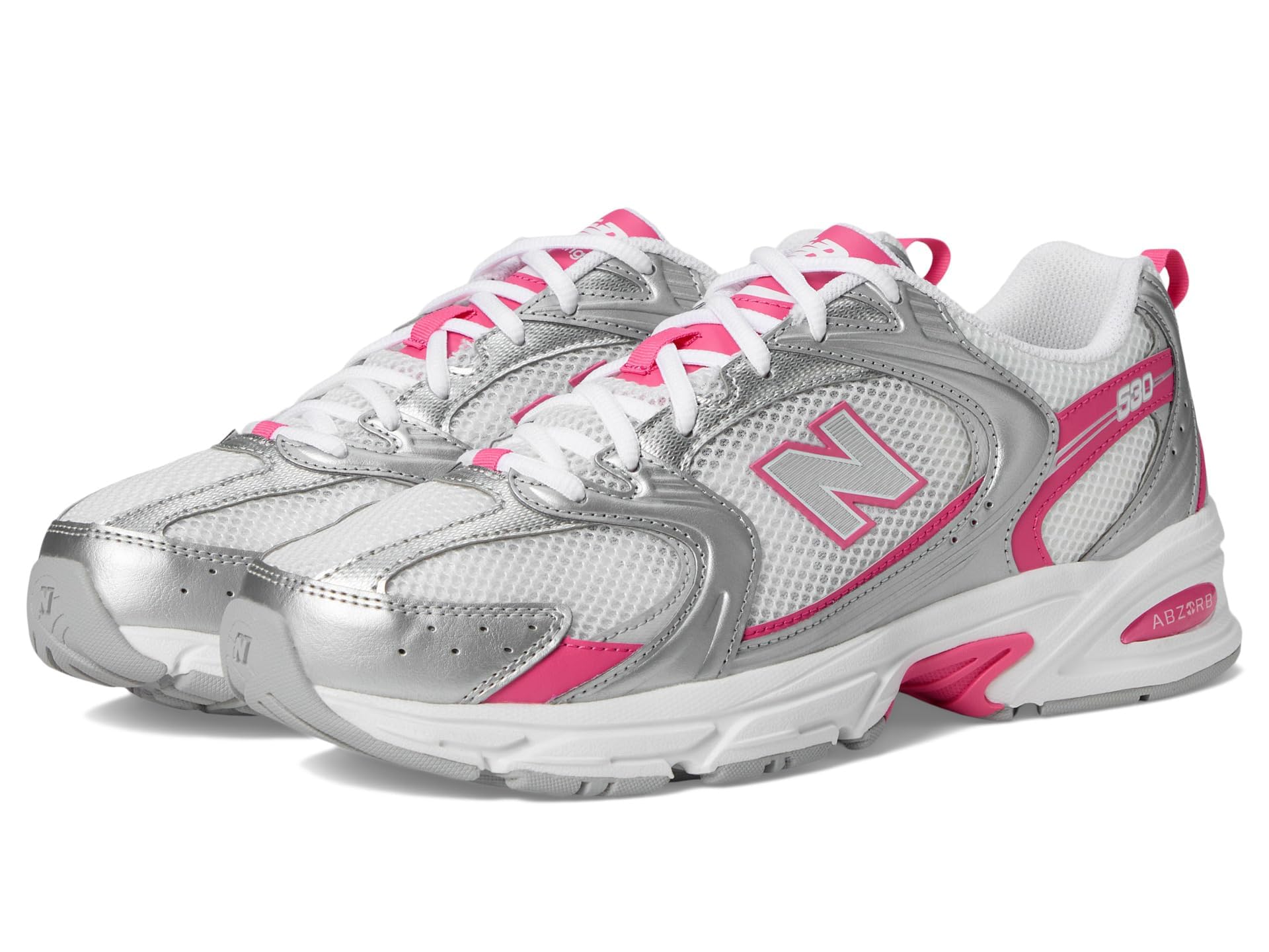 Photo 1 of New Balance Unisex 530 Silver Metallic/Dragon Berry (Men 6.5 Medium Women 8 Medium)