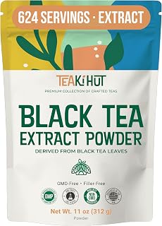 Instant Black Tea Extract Powder Made from Real Tea Leaves Refreshing Unsweetened Instant Tea Extract for Hot or Cold Drinks Easy Mix Black Tea Powder Zero Additives and Non-GMO, 312g, 624 servings.