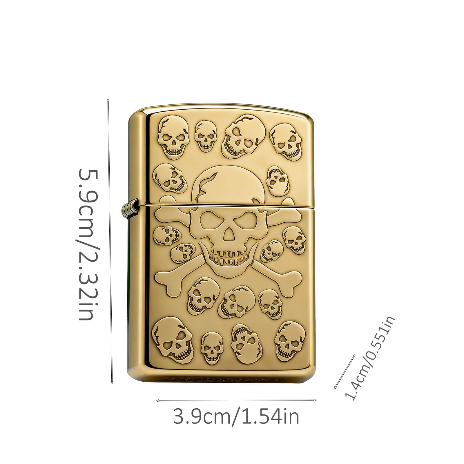 Encendedor de queroseno antiguo, resistente al viento, diseño de llama suave reutilizable, regalo único para uso diario, estilo tallado de calavera de rosa, perfecto para coleccionistas y entusiastas