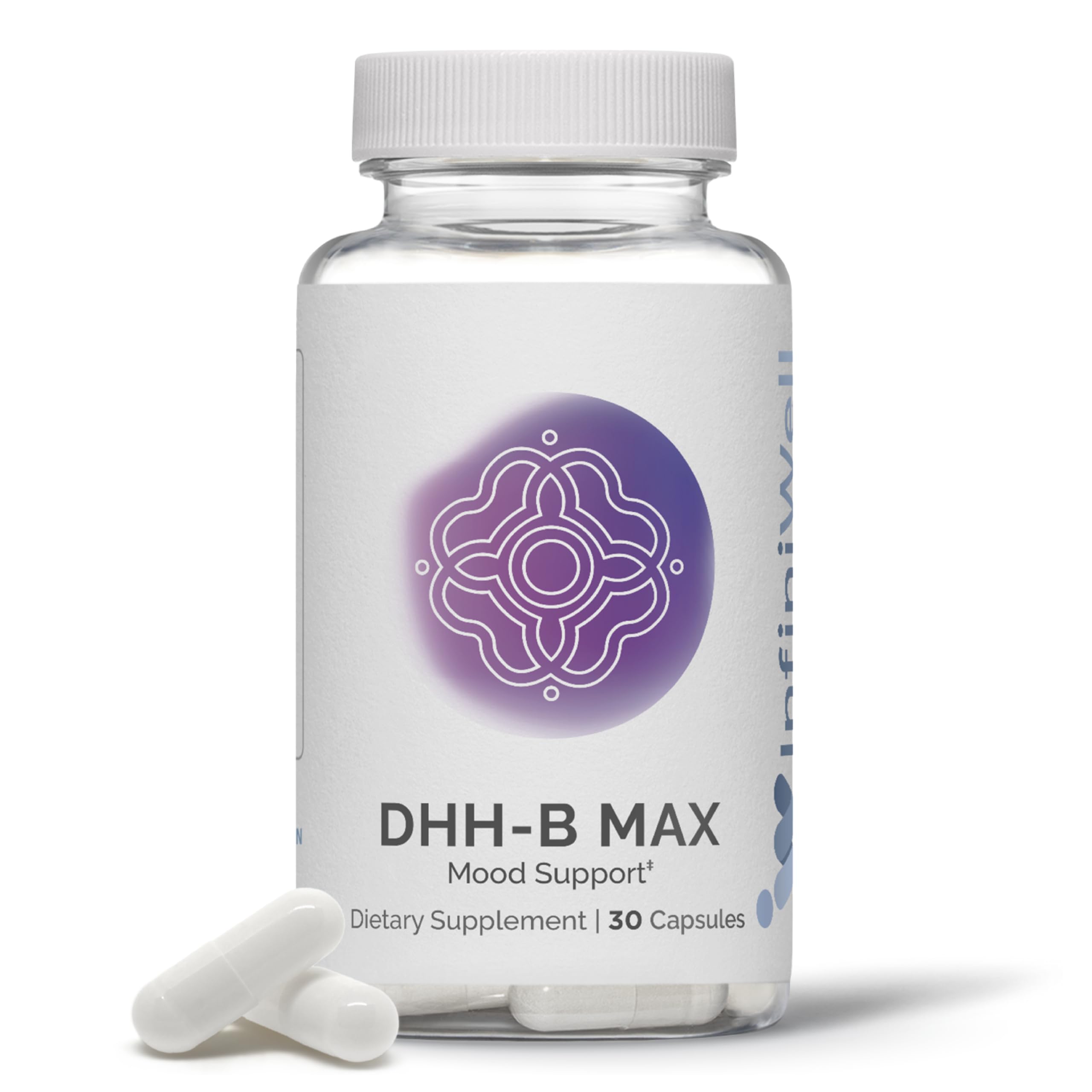 InfiniWell DHH-B Max Mood Support, 30 Capsules, Promotes Relaxation, Stress Relief and Sleep Support Dietary Supplement, 15 MG DHH-B Derived from Magnolia Bark Per Serving