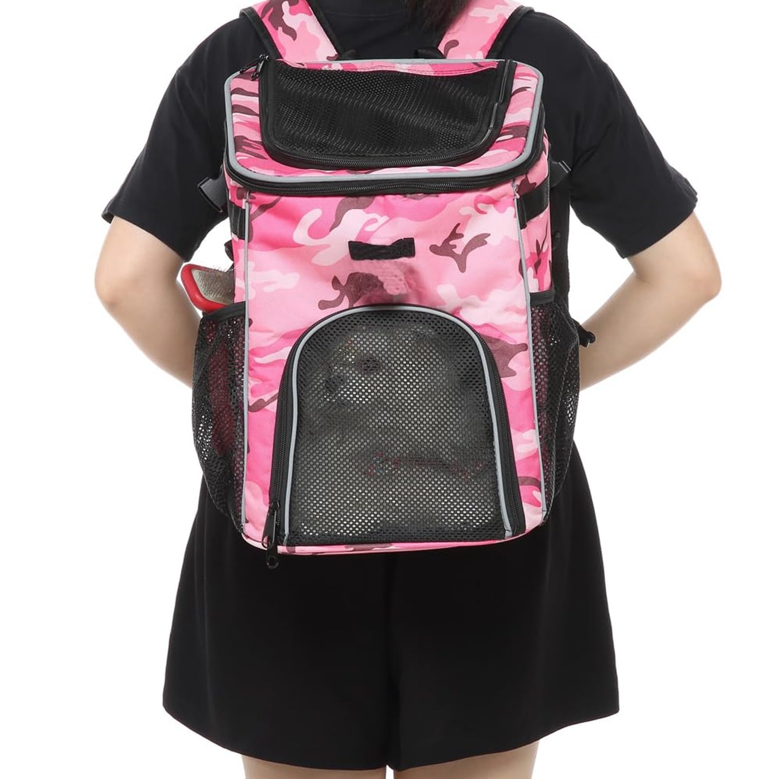 Dog Bike Basket, Pet Bike Carrier, Removable Front Carrier Backpack with Side Pockets - Image 3