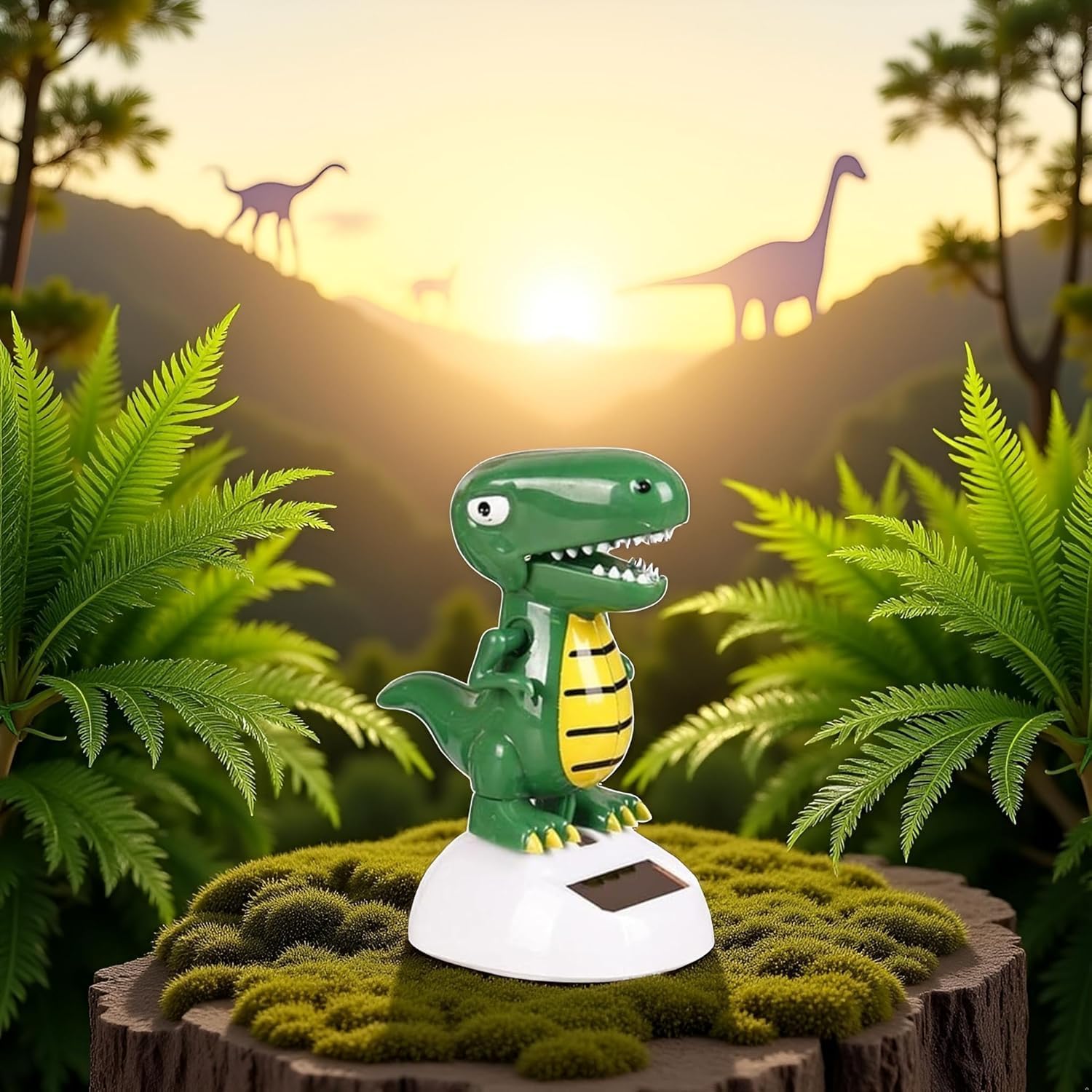 Green Solar Powered Dancing Dinosaur,Decoration Gift,Swinging Dancer Ornaments,No Battery Required,Desk and Dashboard Decor Home Decor Birthday Gifts Solar Power Kits Learning and Education