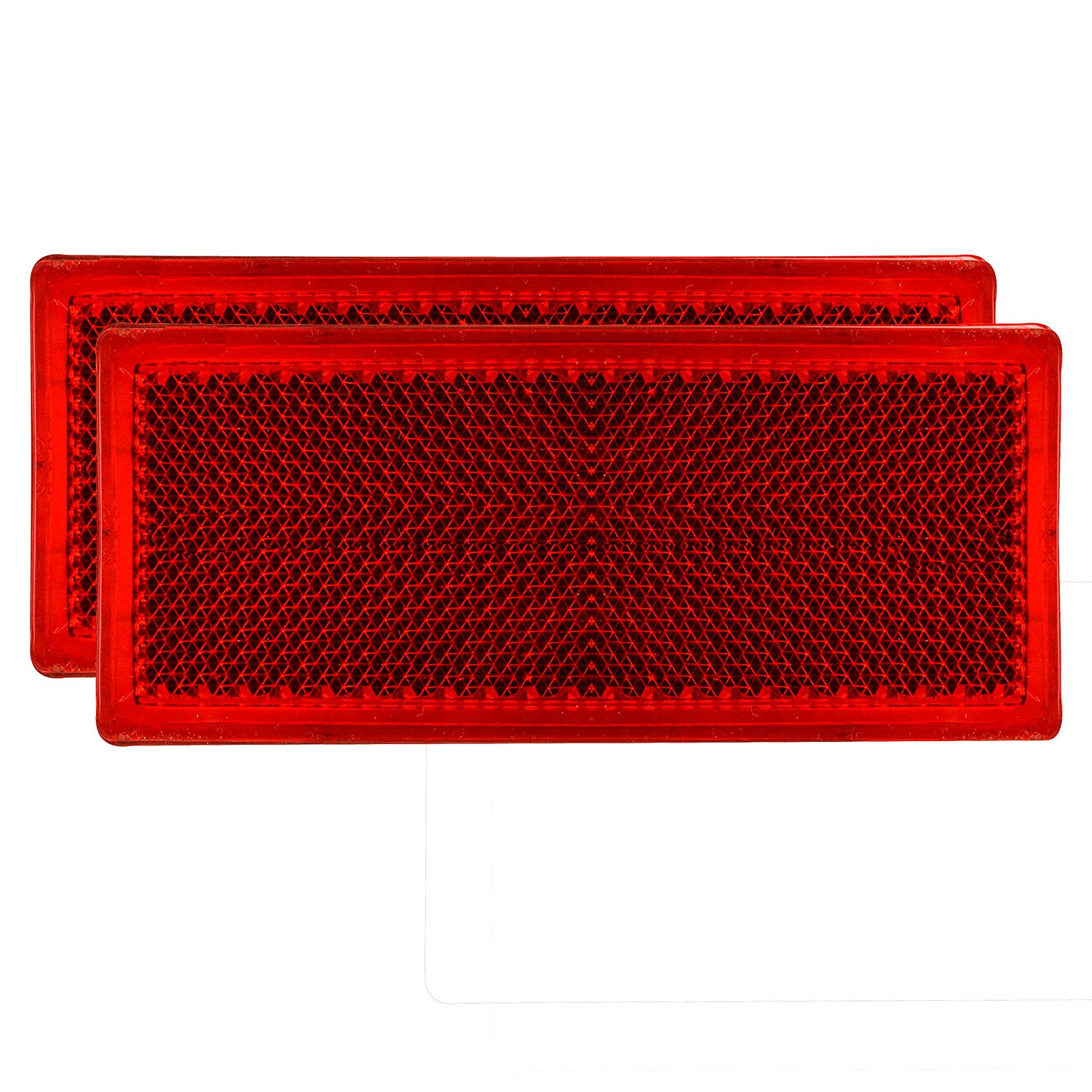 Small Rectangular Safety Reflex Reflector Self Adhesive Suitable for Car Bike Truck- Red, Pack of 2-image-30