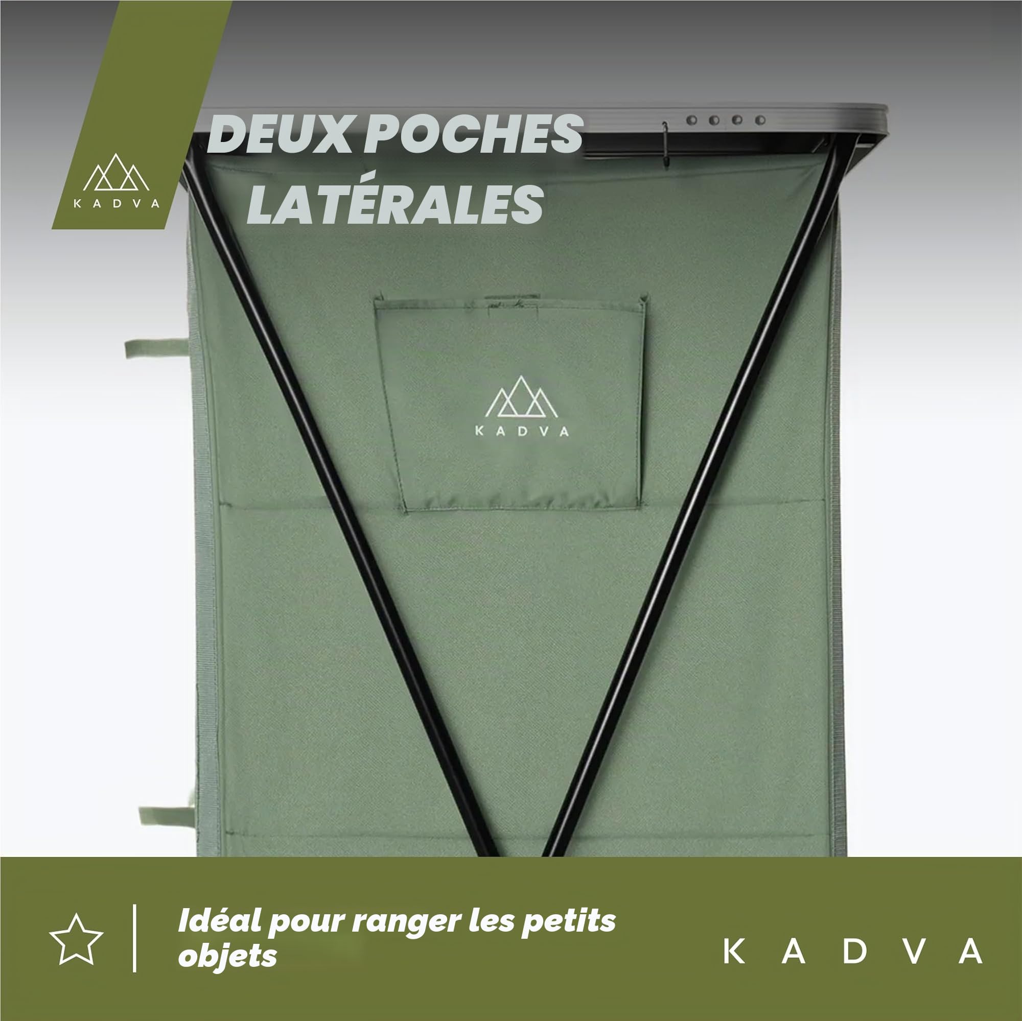 KADVA Nego CampShelf Mixte, Vert, 66,5 x 90 x 139 cm