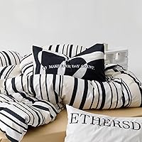 Vista 394 de Luxlovery - Juego de edredón azul neblina, tamaño matrimonial, minimalista, azul polvoriento, edredones de algodón suaves y transpirables, azul