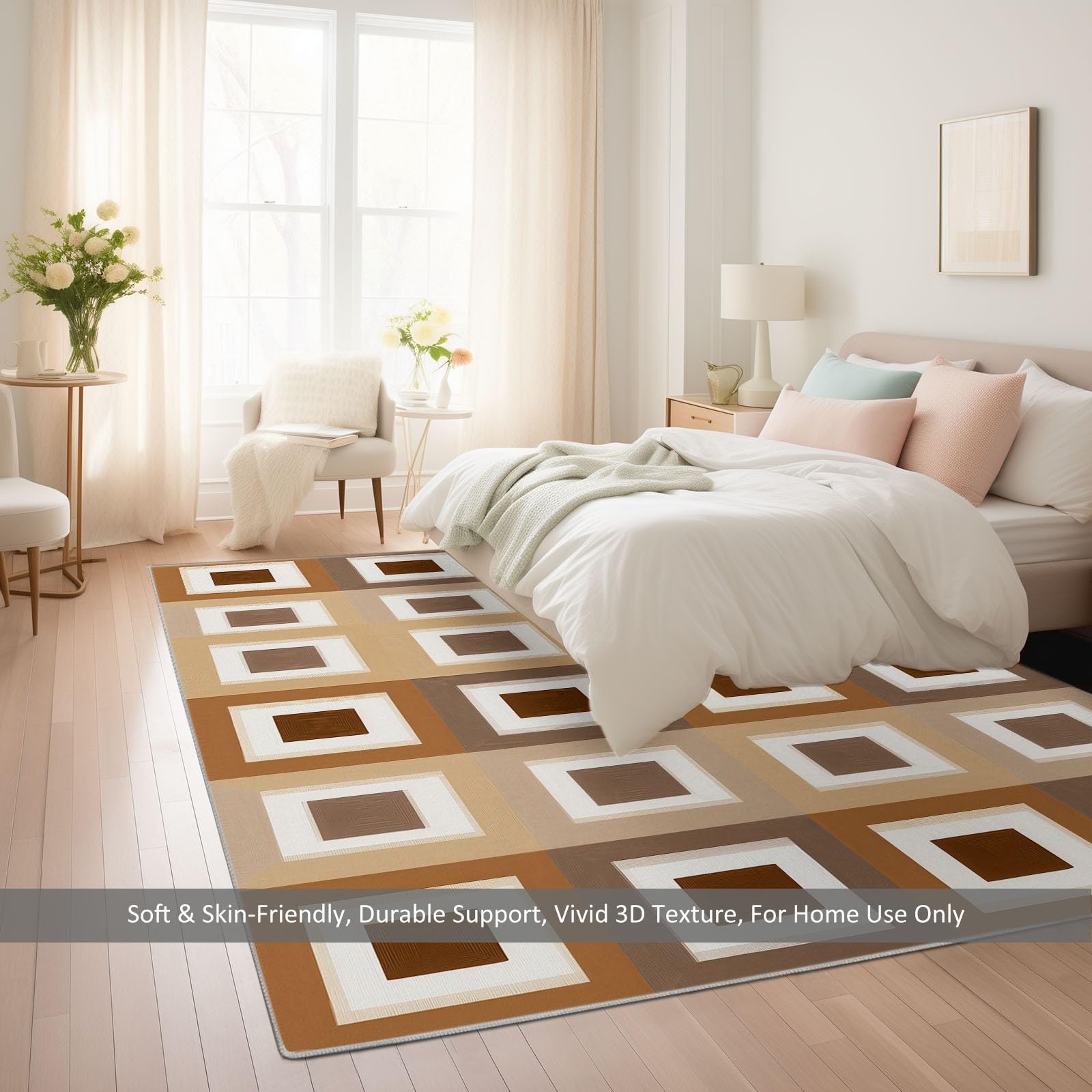 Dywan do salonu, 140 x 200 cm, symetryczne klocki, geometryczny spód, miękki i krótki włos, nowoczesny, antypoślizgowy dywan do salonu, sypialni, dekoracja domu dla chłopców, dziewcząt, nastolatków