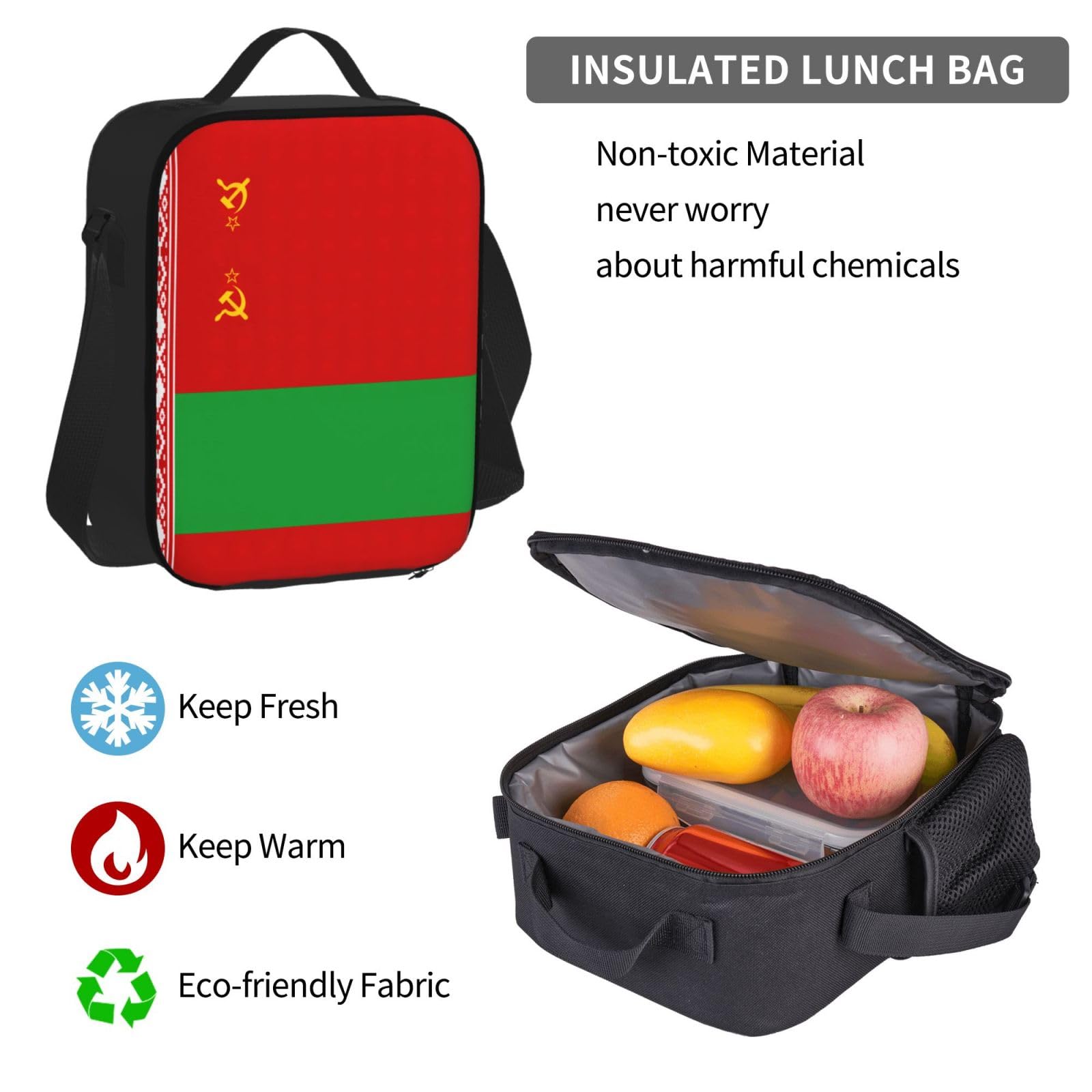 Flaga Białorusi Plecak Dziecko Chłopcy Dziewczęta Pudełko na lunch Szkoła Zestaw Tornister Uczeń Szkoła Student Prezent, Czarny, One Size, Bagaż